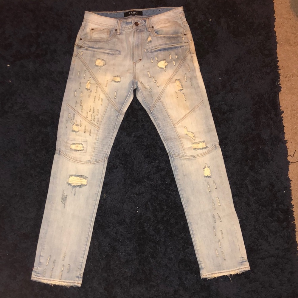 Akoo distressed denim jeans